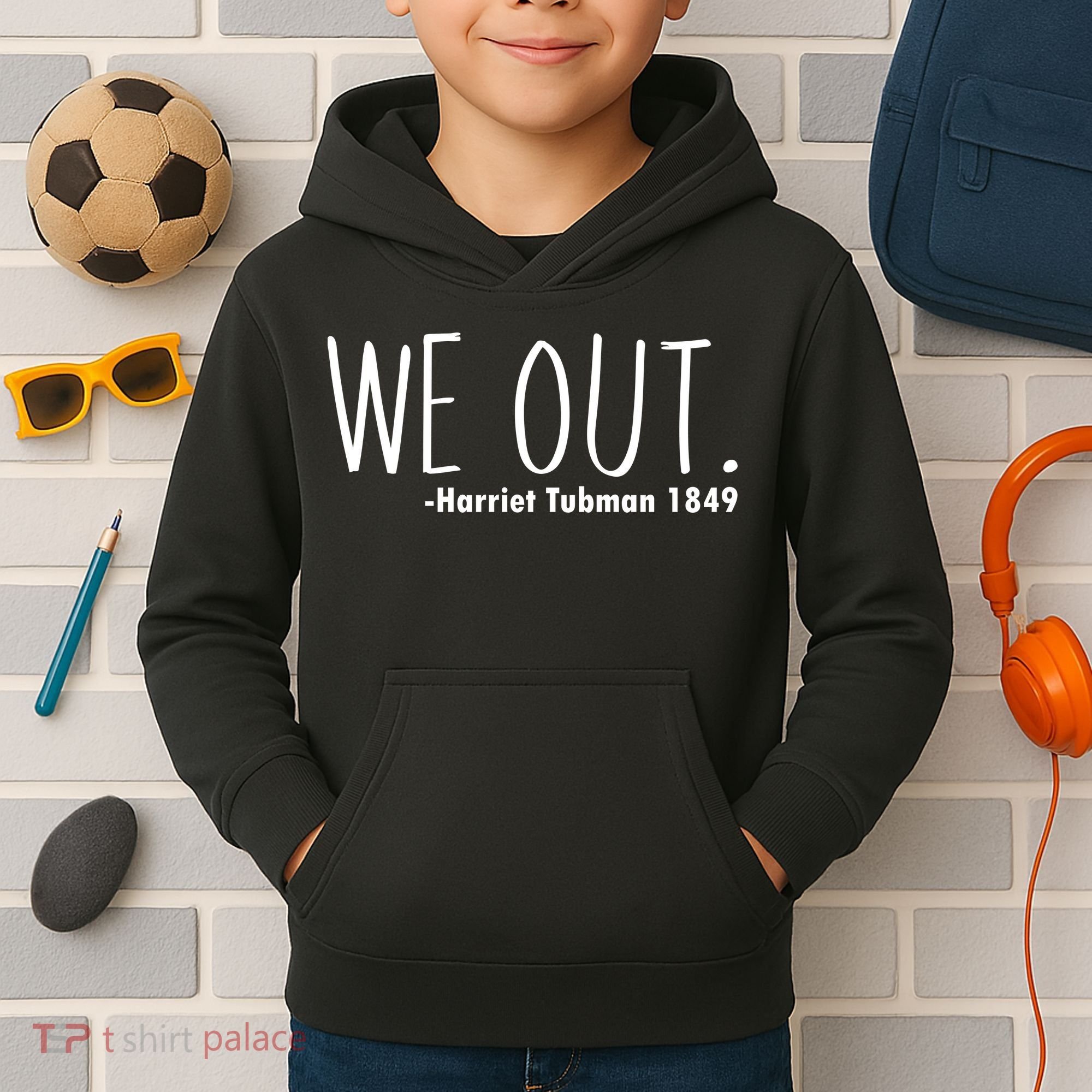 We Out Harriet Tubman Kids Hoodie