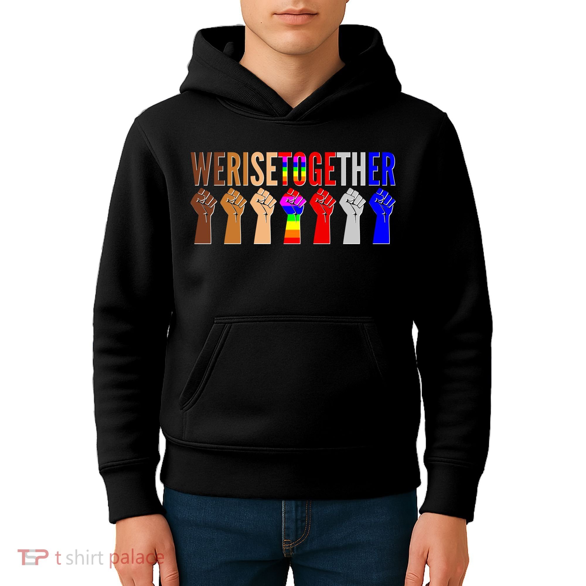 We Rise Together Unity Protest Support Kids Hoodie