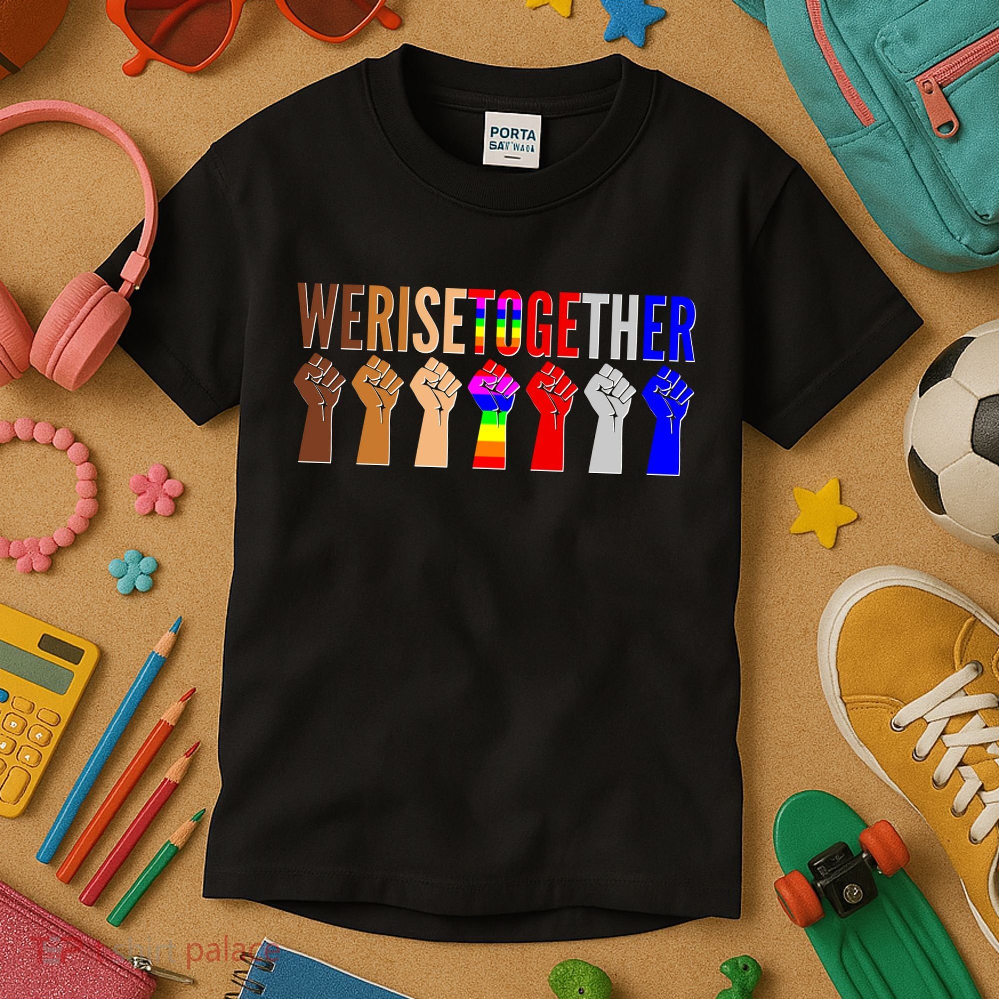 We Rise Together Unity Protest Support Kids T-Shirt
