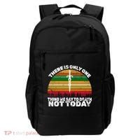We Say Not Today To Death Retro Backpack thumb 0