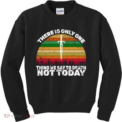 We Say Not Today To Death Retro Kids Sweatshirt