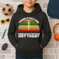 We Say Not Today To Death Retro Kids Hoodie thumb 2