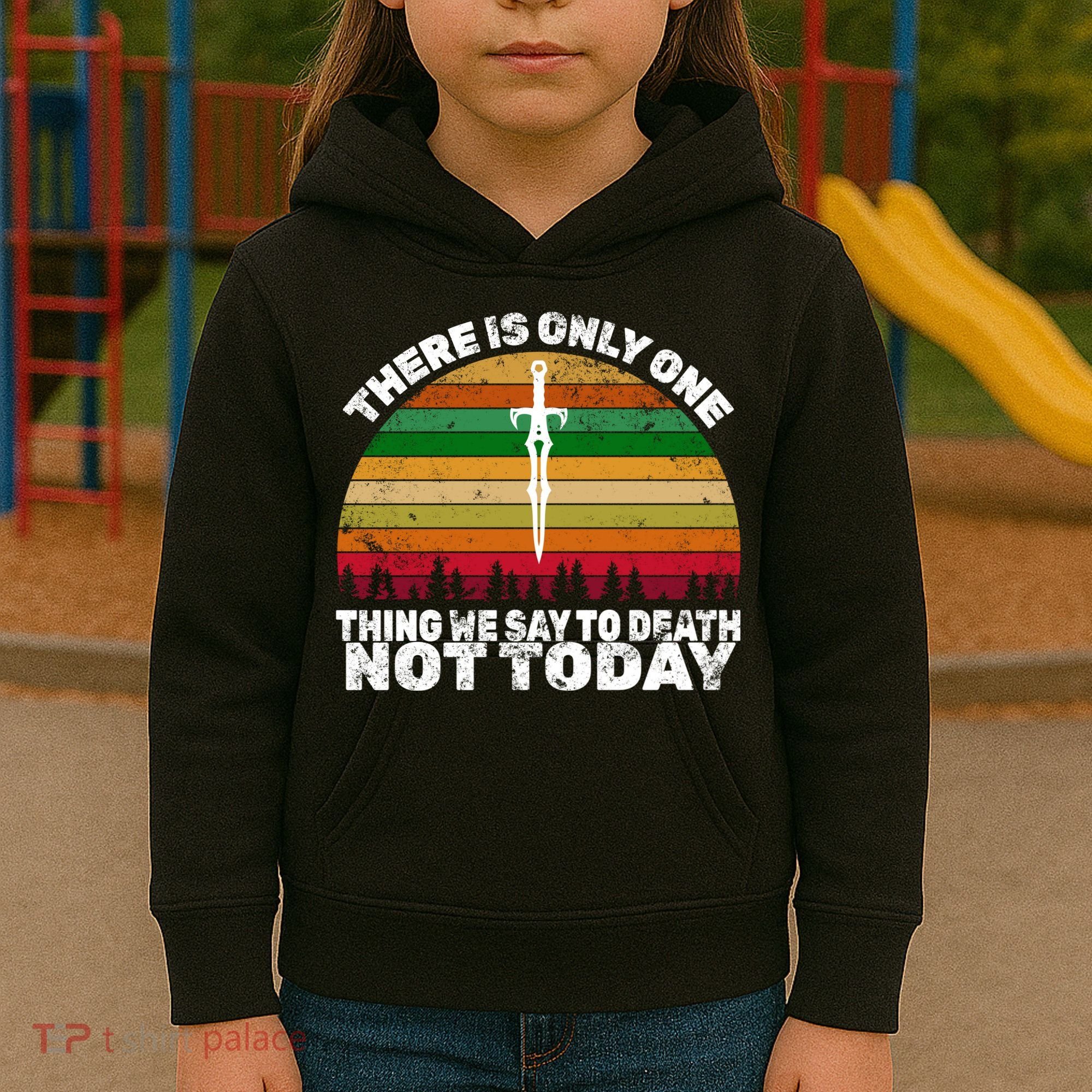 We Say Not Today To Death Retro Kids Hoodie