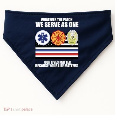 We Serve As One Our Lives Matter USA-Made Doggie Bandana