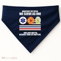 We Serve As One Our Lives Matter USA-Made Doggie Bandana thumb 0