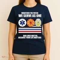 We Serve As One Our Lives Matter T-Shirt thumb 4