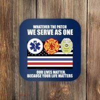 We Serve As One Our Lives Matter Coaster thumb 0