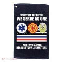 We Serve As One Our Lives Matter Golf Towel thumb 0