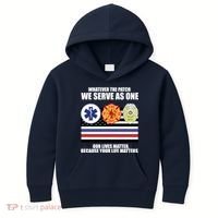 We Serve As One Our Lives Matter Kids Hoodie thumb 0