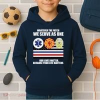 We Serve As One Our Lives Matter Kids Hoodie thumb 2