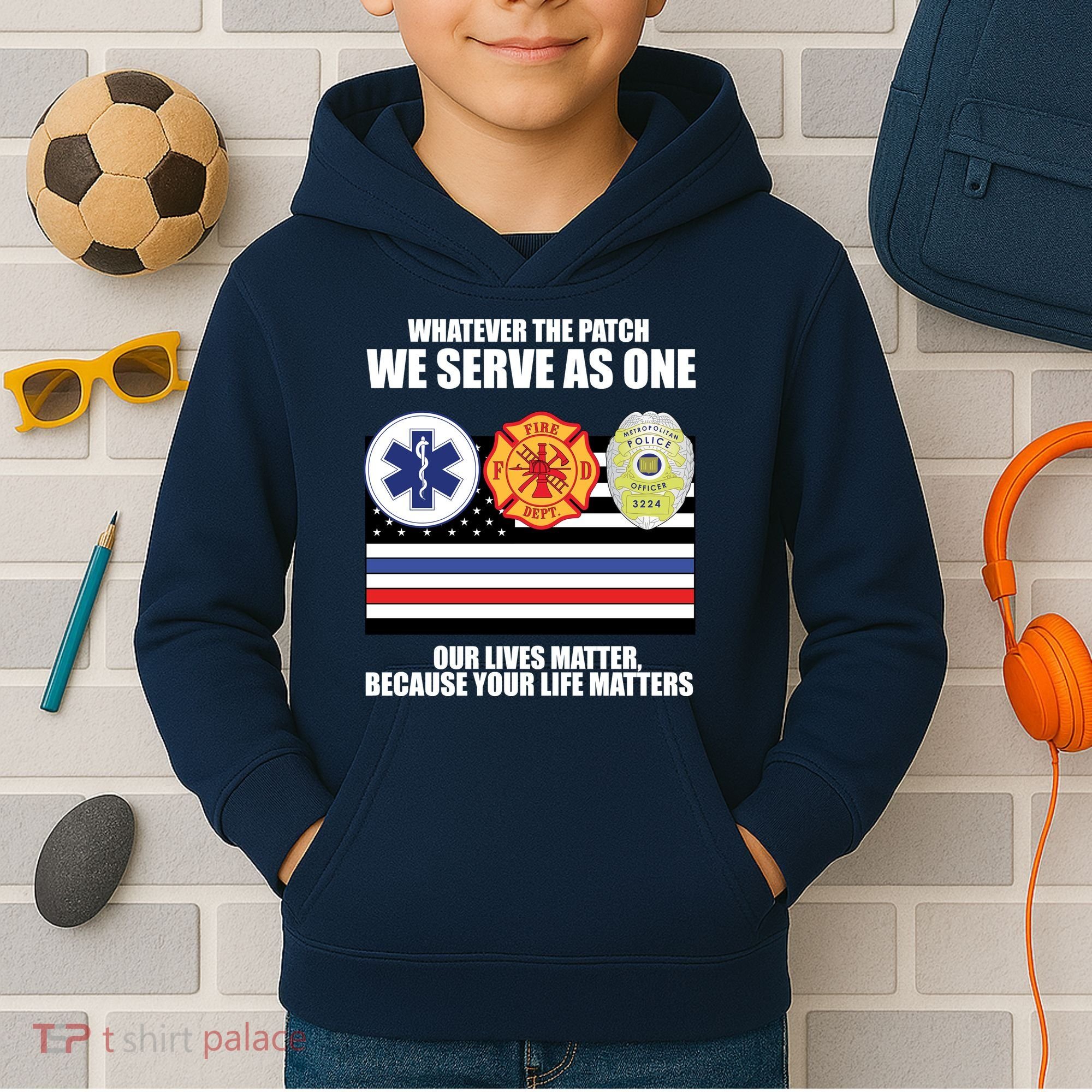 We Serve As One Our Lives Matter Kids Hoodie