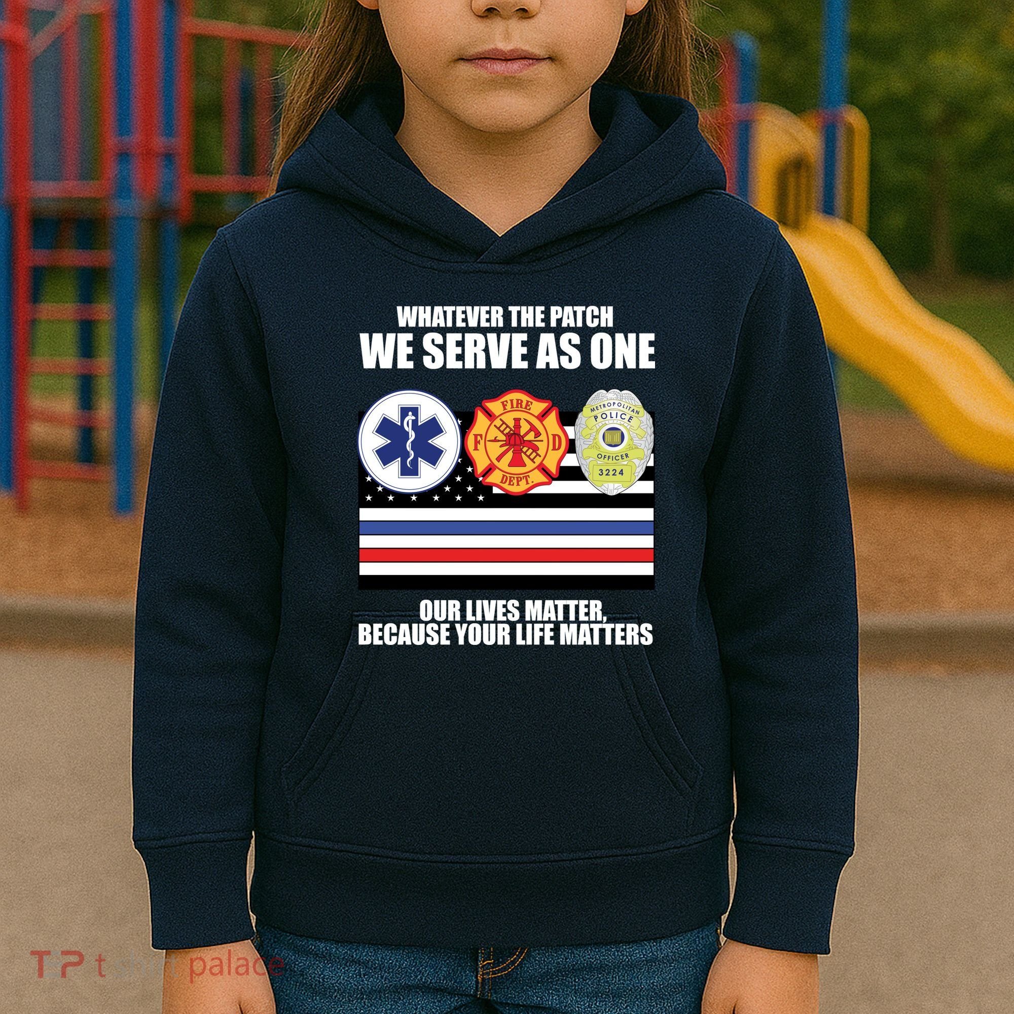 We Serve As One Our Lives Matter Kids Hoodie