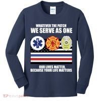 We Serve As One Our Lives Matter Kids Long Sleeve Shirt thumb 0