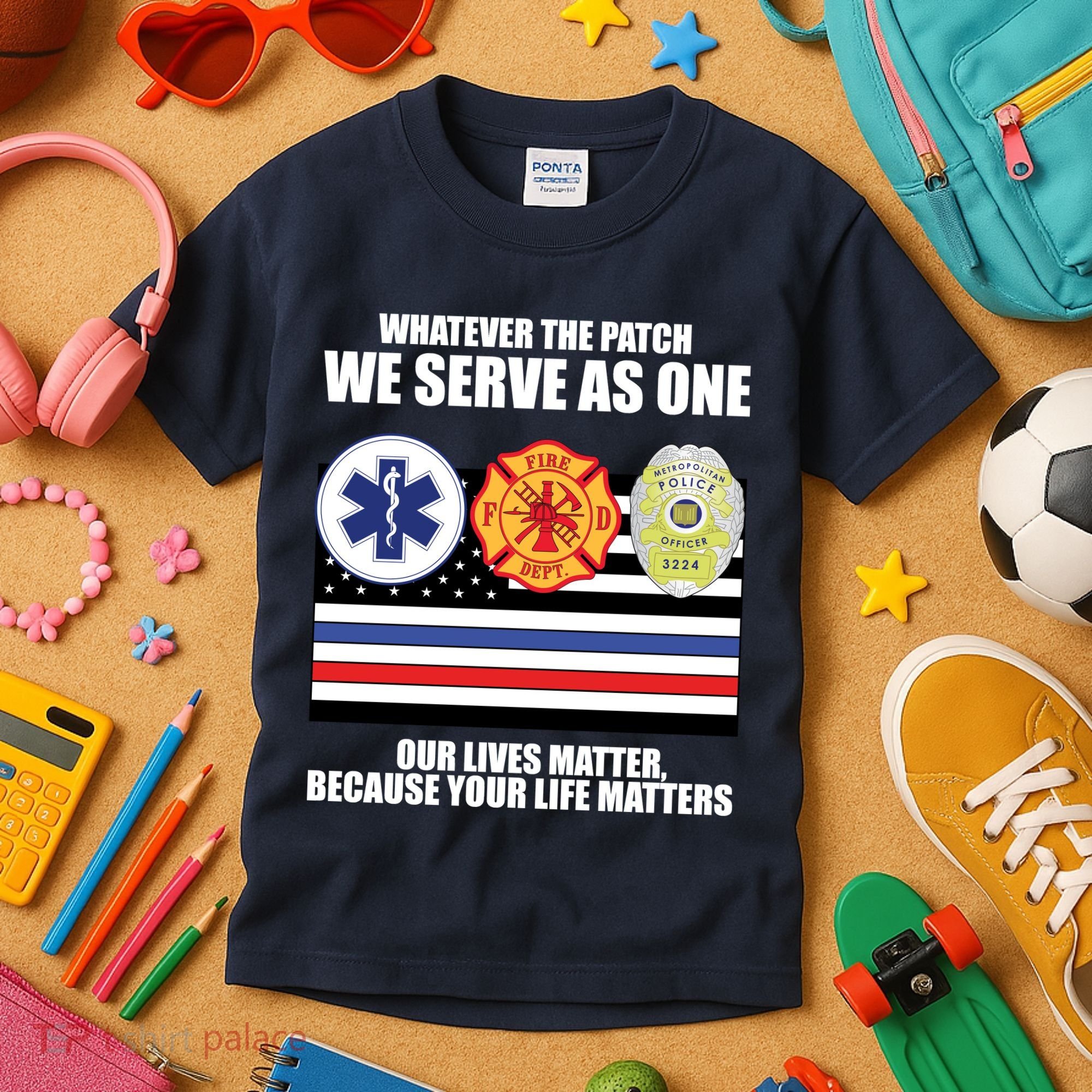 We Serve As One Our Lives Matter Kids T-Shirt
