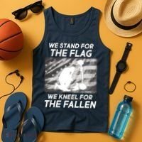 We Stand For The Flag We Kneel For The Fallen Tank Top thumb 4