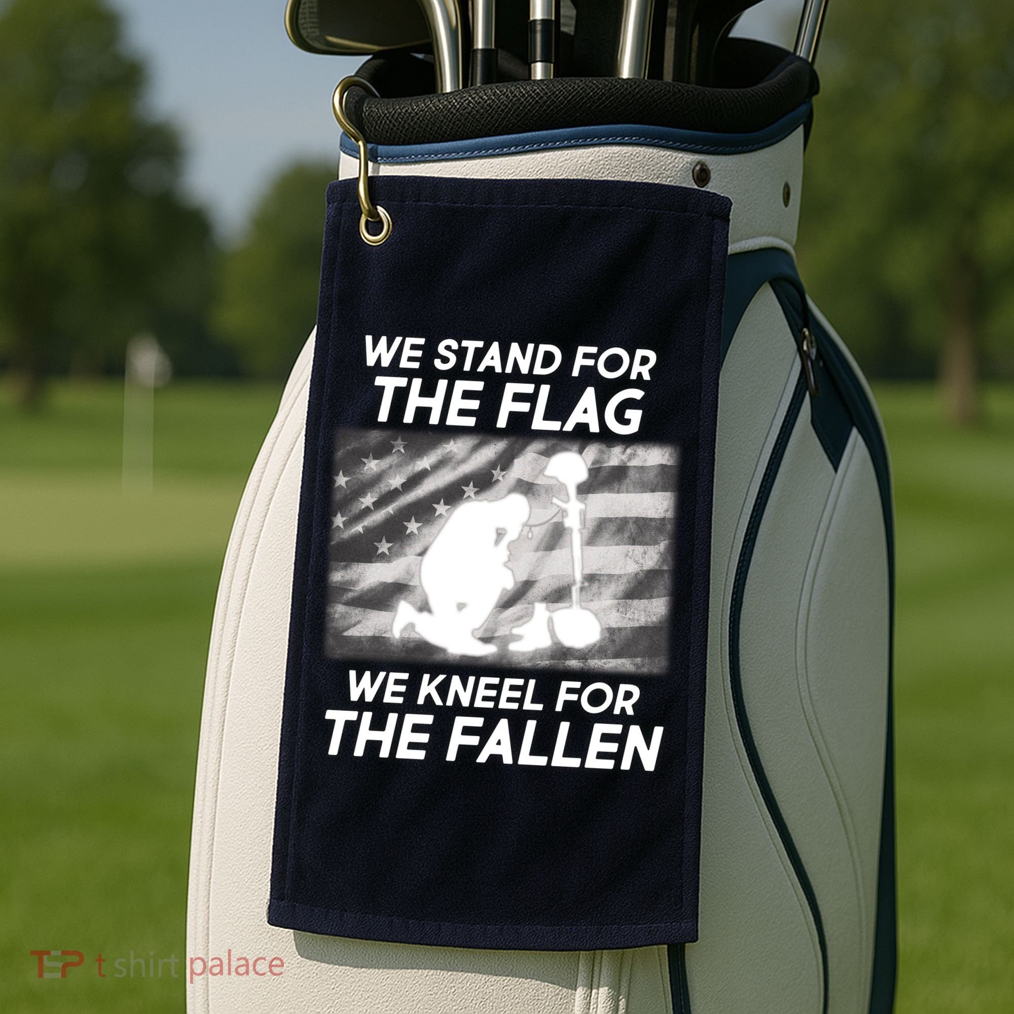 We Stand For The Flag We Kneel For The Fallen Golf Towel
