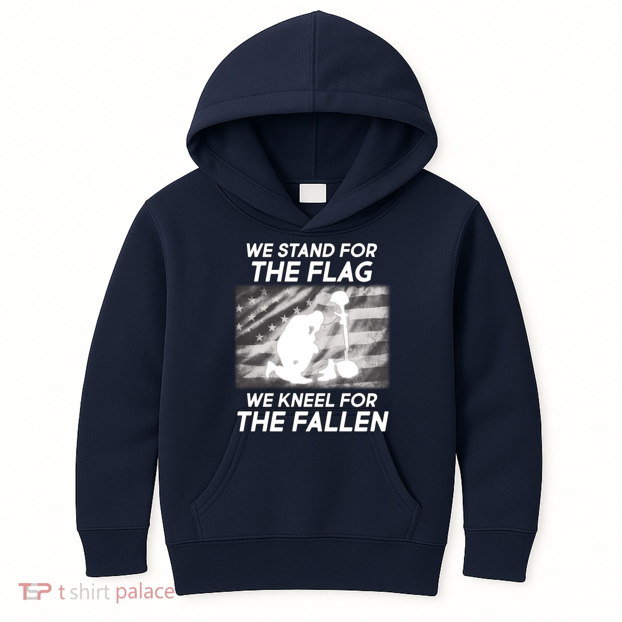 We Stand For The Flag We Kneel For The Fallen Kids Hoodie