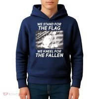 We Stand For The Flag We Kneel For The Fallen Kids Hoodie thumb 4