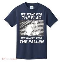 We Stand For The Flag We Kneel For The Fallen Kids T-Shirt thumb 0