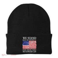 We Stand Out Of Respect Support Our Troops Beanie thumb 0