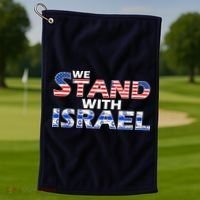 We Stand With Israel USA Golf Towel thumb 1