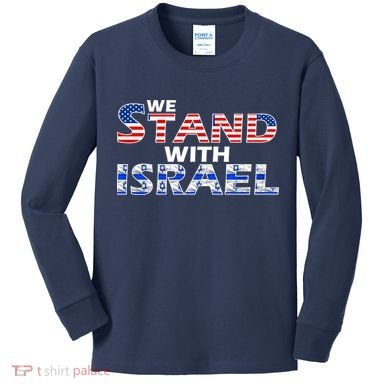 We Stand With Israel USA Kids Long Sleeve Shirt