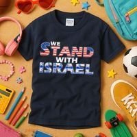 We Stand With Israel USA Kids T-Shirt thumb 3