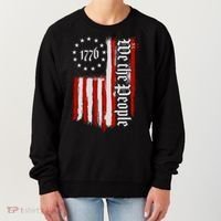 We The People 1776 Distressed USA American Flag Women's Sweatshirt thumb 0