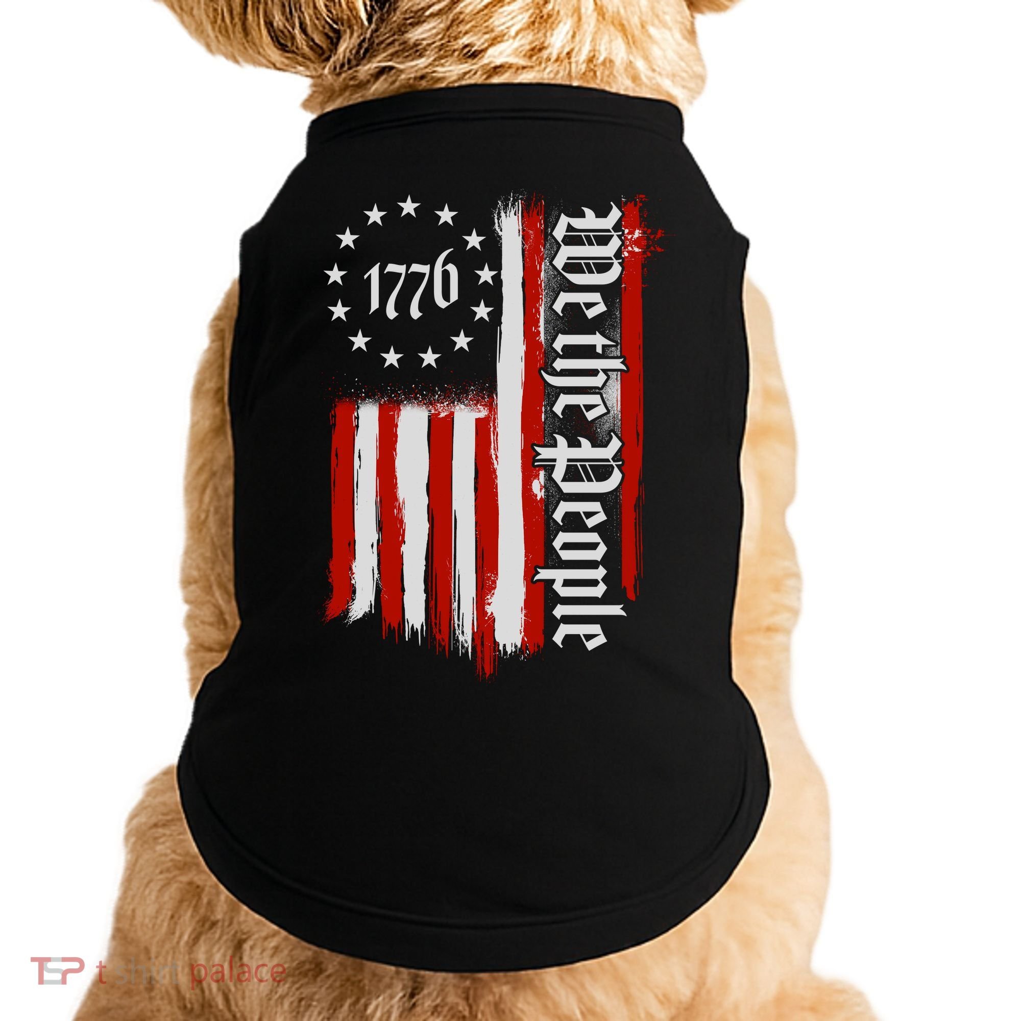 We The People 1776 Distressed USA American Flag Doggie Tank