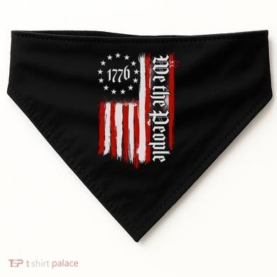 We The People 1776 Distressed USA American Flag USA-Made Doggie Bandana
