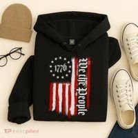 We The People 1776 Distressed USA American Flag Hoodie thumb 4