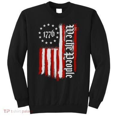 We The People 1776 Distressed USA American Flag Sweatshirt