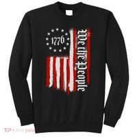 We The People 1776 Distressed USA American Flag Sweatshirt thumb 0