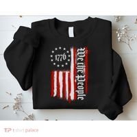 We The People 1776 Distressed USA American Flag Sweatshirt thumb 2