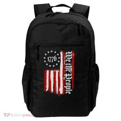 We The People 1776 Distressed USA American Flag Backpack