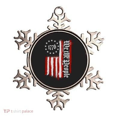 We The People 1776 Distressed USA American Flag Ornament