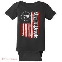 We The People 1776 Distressed USA American Flag Baby Bodysuit thumb 0