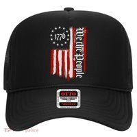 We The People 1776 Distressed USA American Flag Hat thumb 0