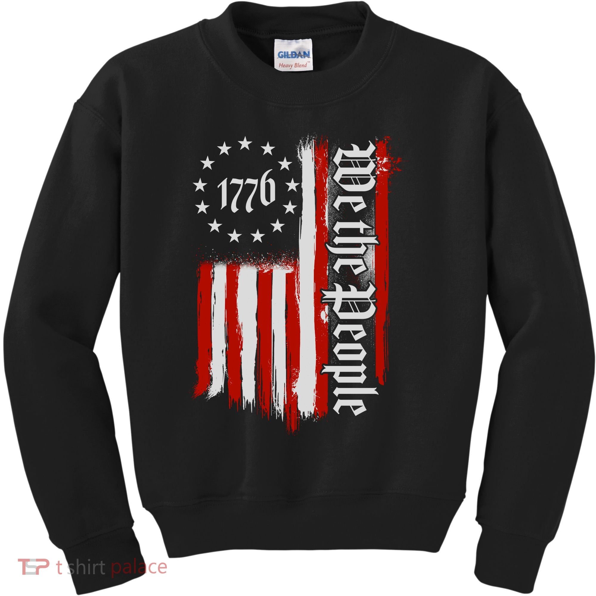 We The People 1776 Distressed USA American Flag Kids Sweatshirt