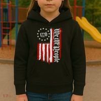 We The People 1776 Distressed USA American Flag Kids Hoodie thumb 3