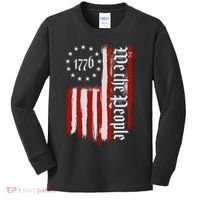 We The People 1776 Distressed USA American Flag Kids Long Sleeve Shirt thumb 0