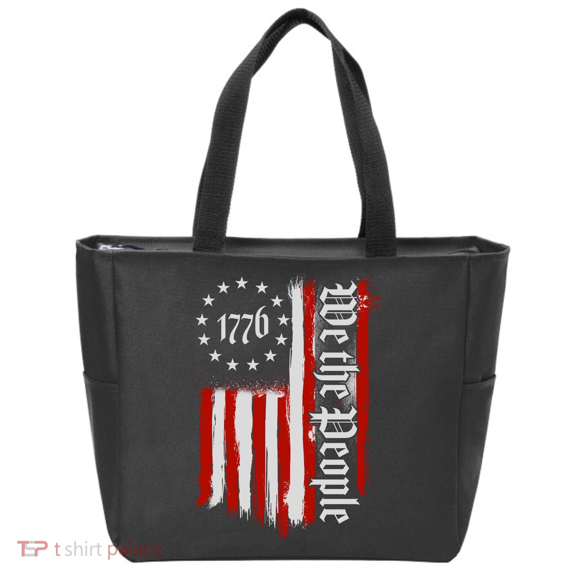 We The People 1776 Distressed USA American Flag Tote Bag