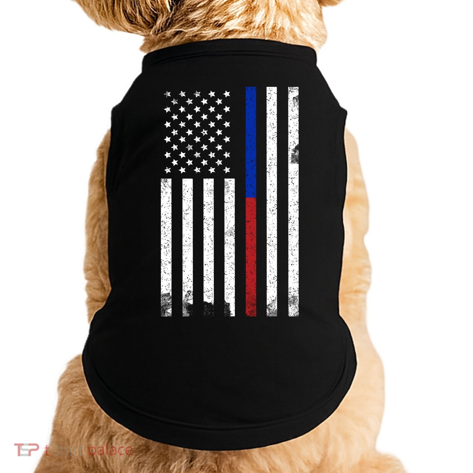 We The People Holsters  American Flag Thin Blue-Red Line Doggie Tank