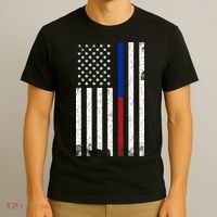 We The People Holsters  American Flag Thin Blue-Red Line T-Shirt thumb 3