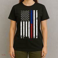 We The People Holsters  American Flag Thin Blue-Red Line T-Shirt thumb 4