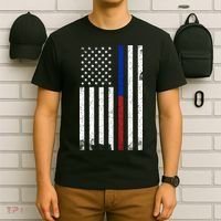 We The People Holsters  American Flag Thin Blue-Red Line T-Shirt thumb 6