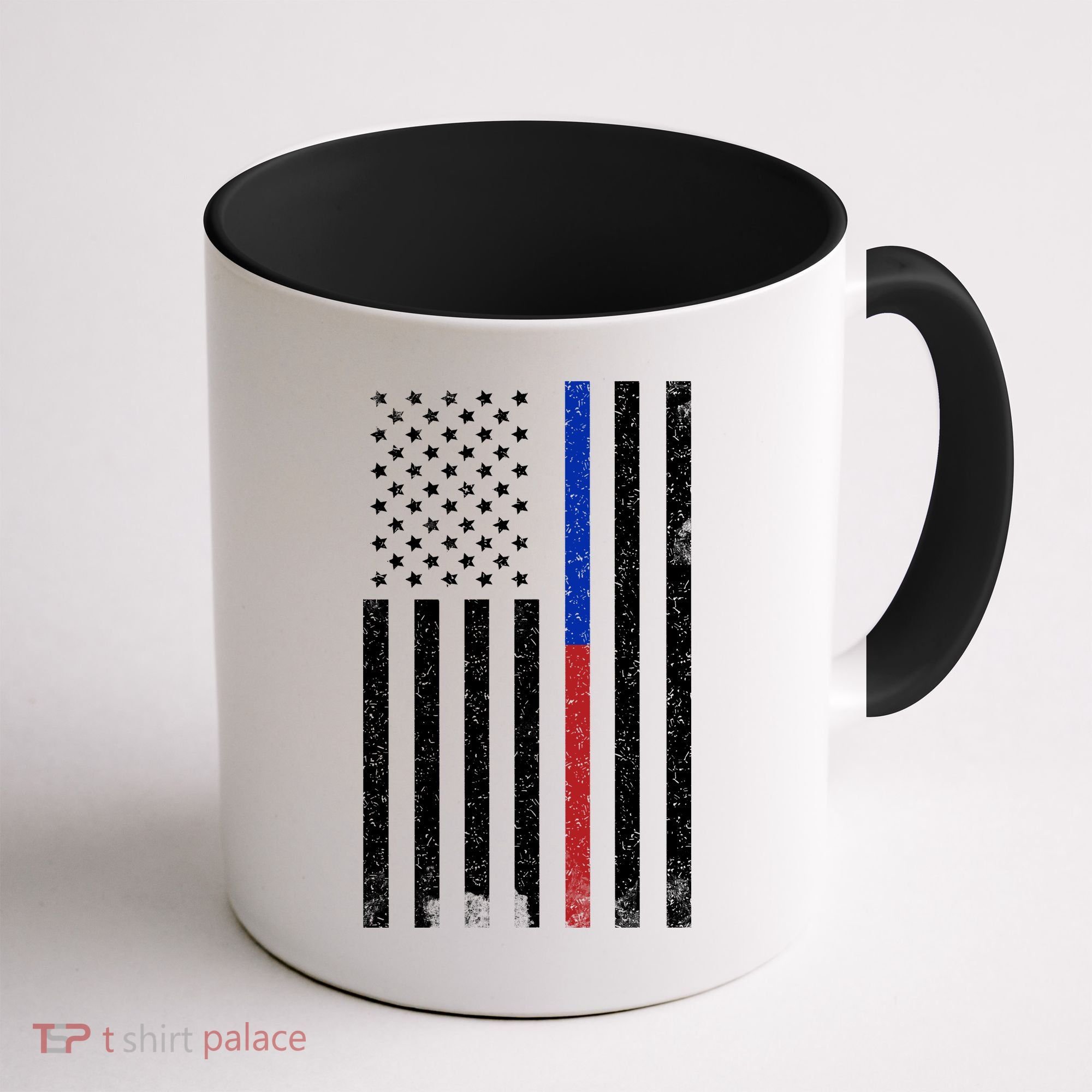 We The People Holsters  American Flag Thin Blue-Red Line Coffee Mug
