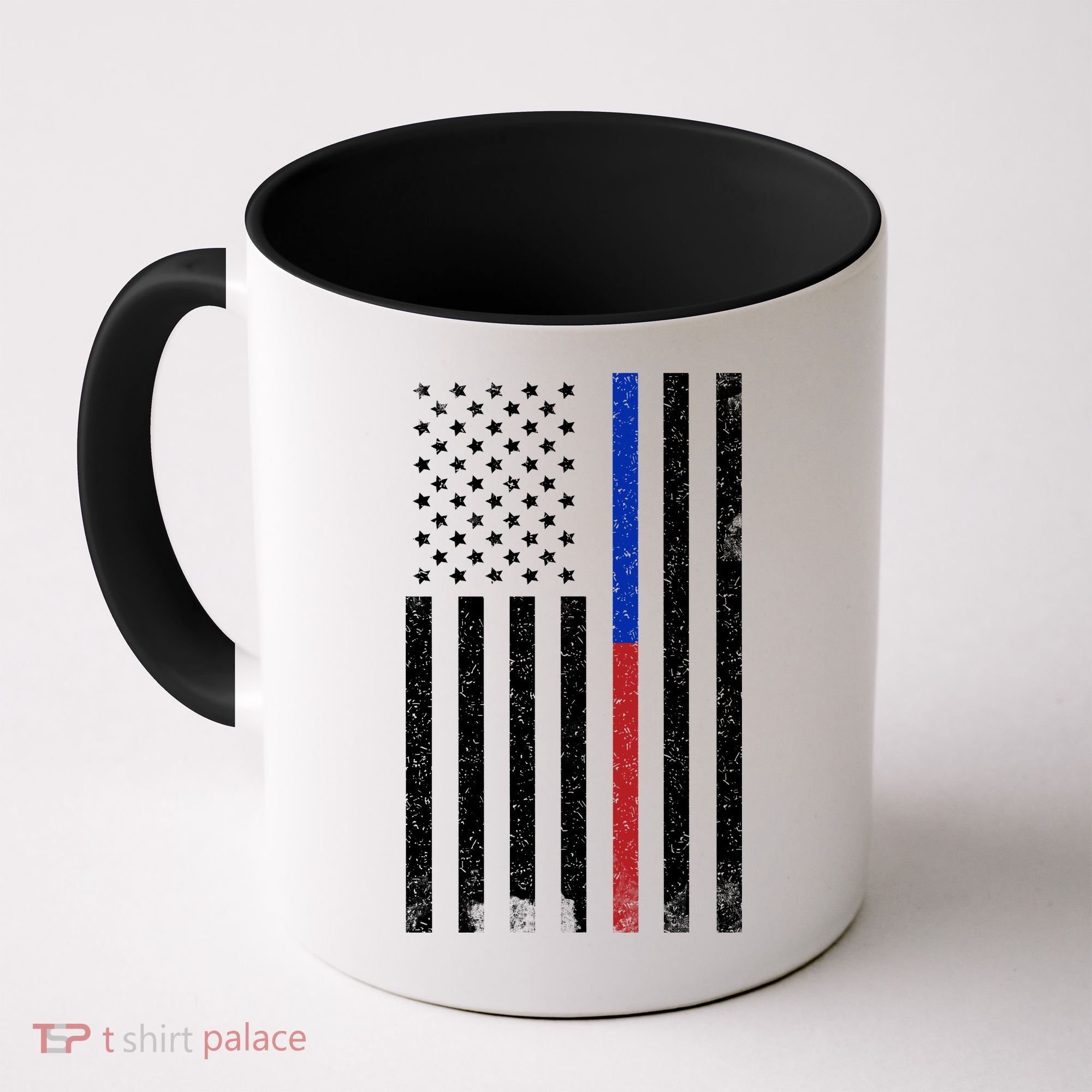 We The People Holsters  American Flag Thin Blue-Red Line Coffee Mug