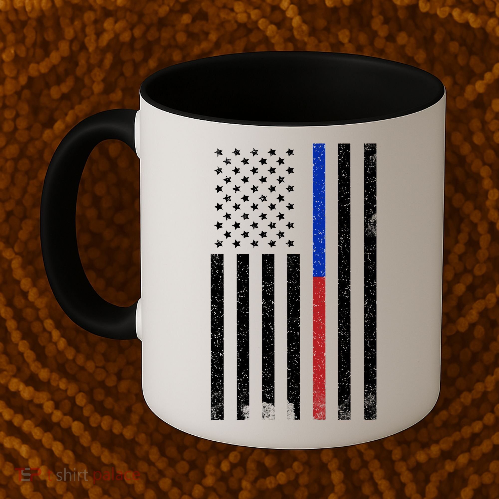 We The People Holsters  American Flag Thin Blue-Red Line Coffee Mug