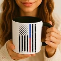 We The People Holsters  American Flag Thin Blue-Red Line Coffee Mug thumb 3